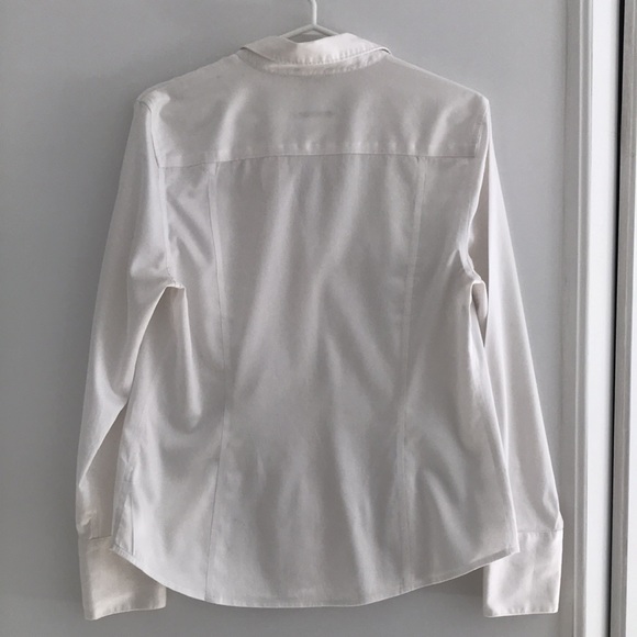 Calvin Klein | Women’s Essential Fit cotton/spandex white blouse. Size large - Picture 5 of 5